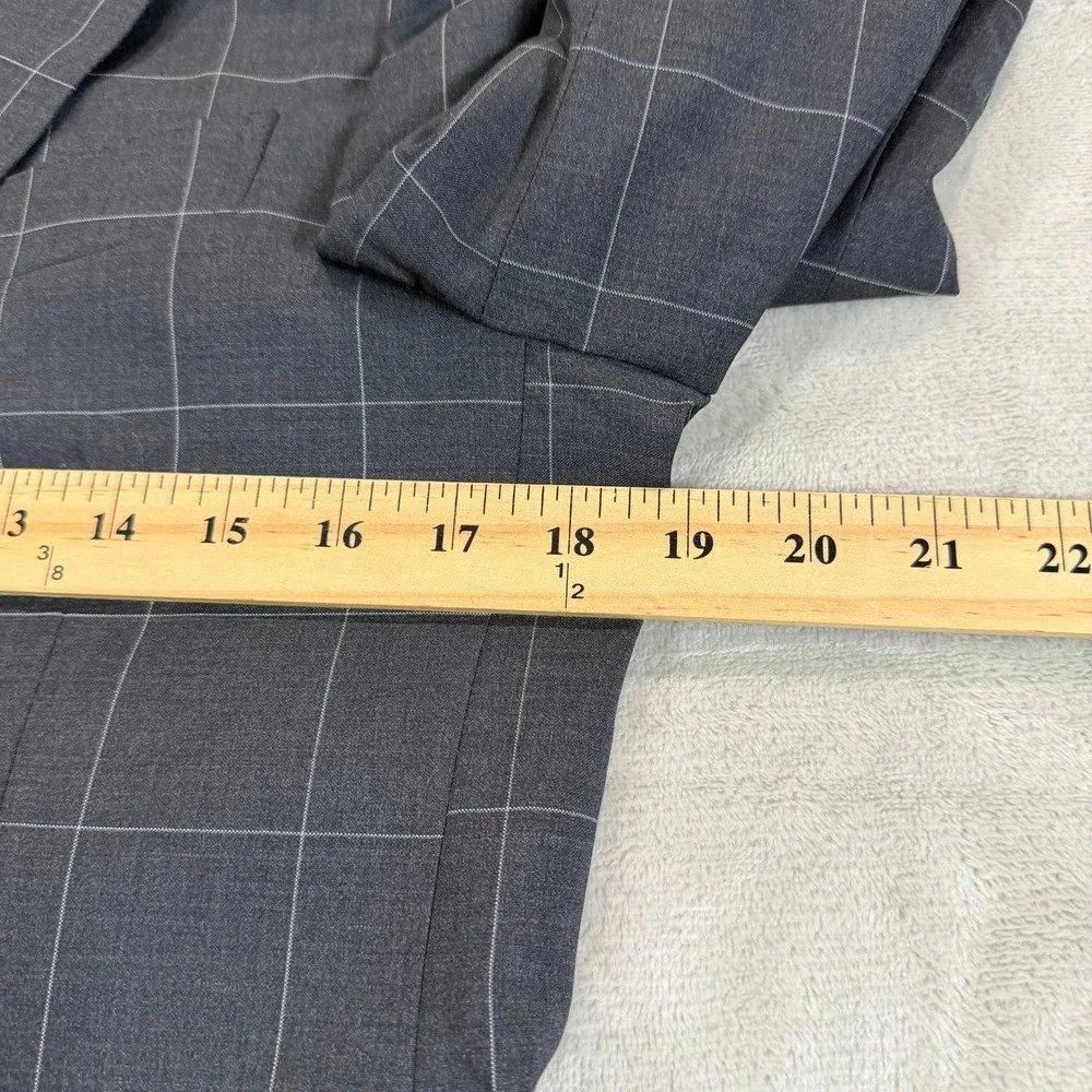 Suitsupply Mens 36R Slim Napoli Charcoal Gray Windowpane Wool Blazer Sport Coat